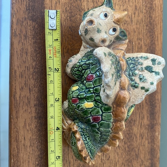 Handbuilt Clay Dragon Signed Exc Shape no Chips PO - Picture 7 of 10